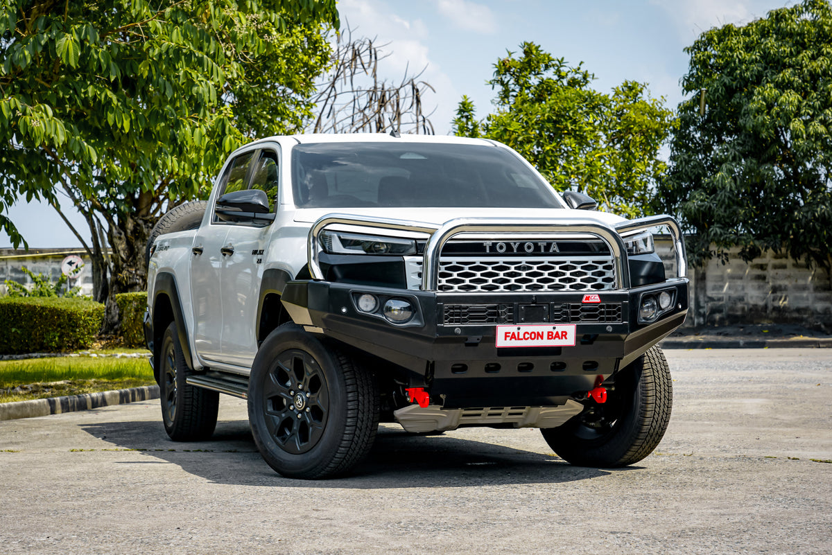 Hilux 2026-On (9th Gen) 707-01 Falcon Bull Bar Triple Stainless Loops Package (LED Foglight)