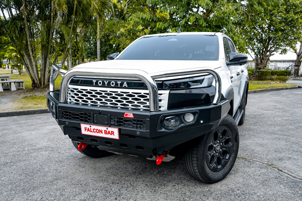 Hilux 2026-On (9th Gen) 707-01 Falcon Bull Bar Triple Stainless Loops Package (LED Foglight)