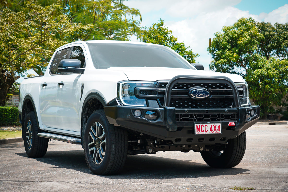 Next-Gen Ranger/Everest 2022-On - 707-01 Falcon Bull Bar Single Black Loop Package (LED Foglight) - SKU MCC-05010-701SBLFOG