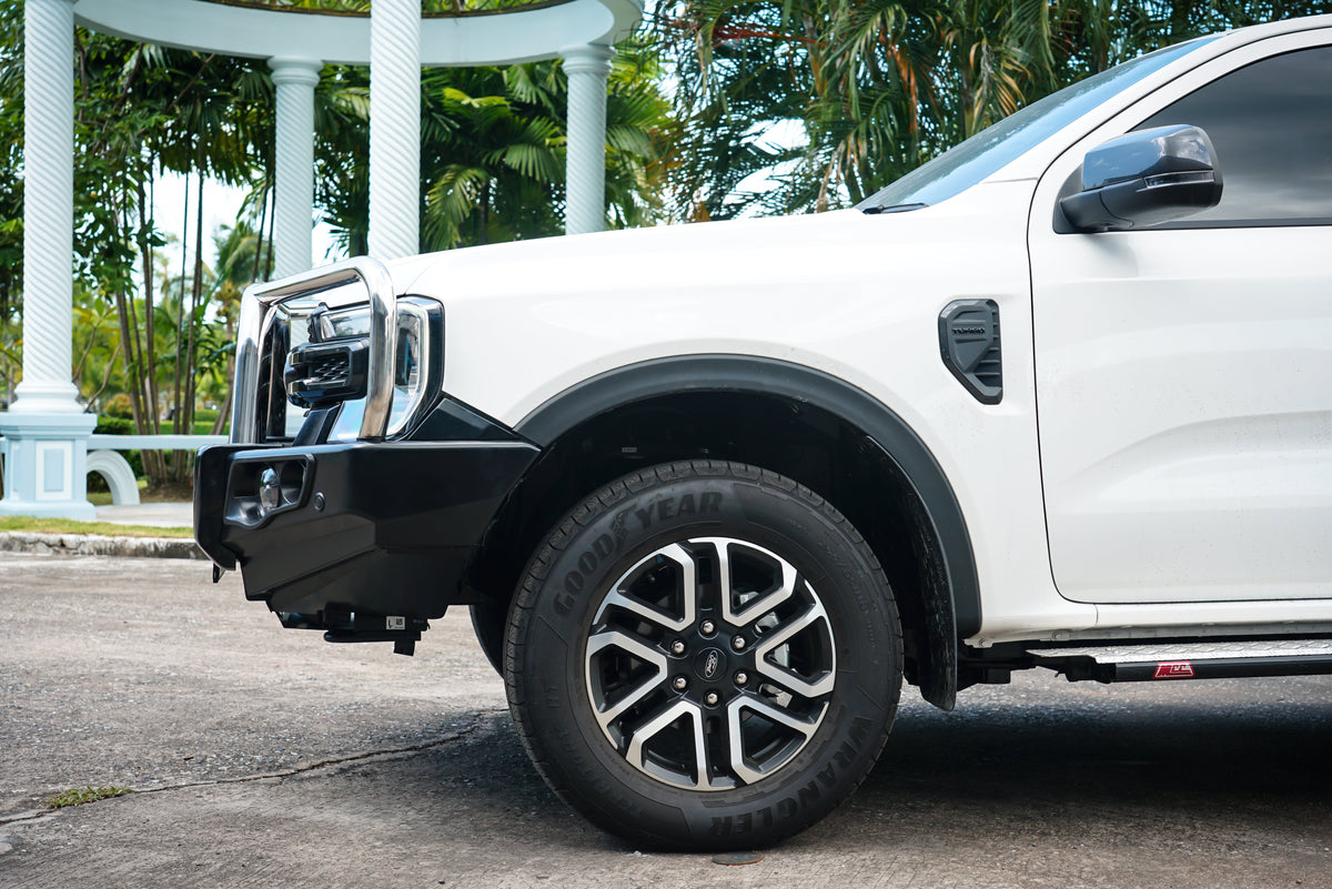 Next-Gen Ranger/Everest 2022-On - 707-01 Falcon Bull Bar Triple Stainless Loops Package (LED Foglight) - SKU MCC-05010-701FOGUP