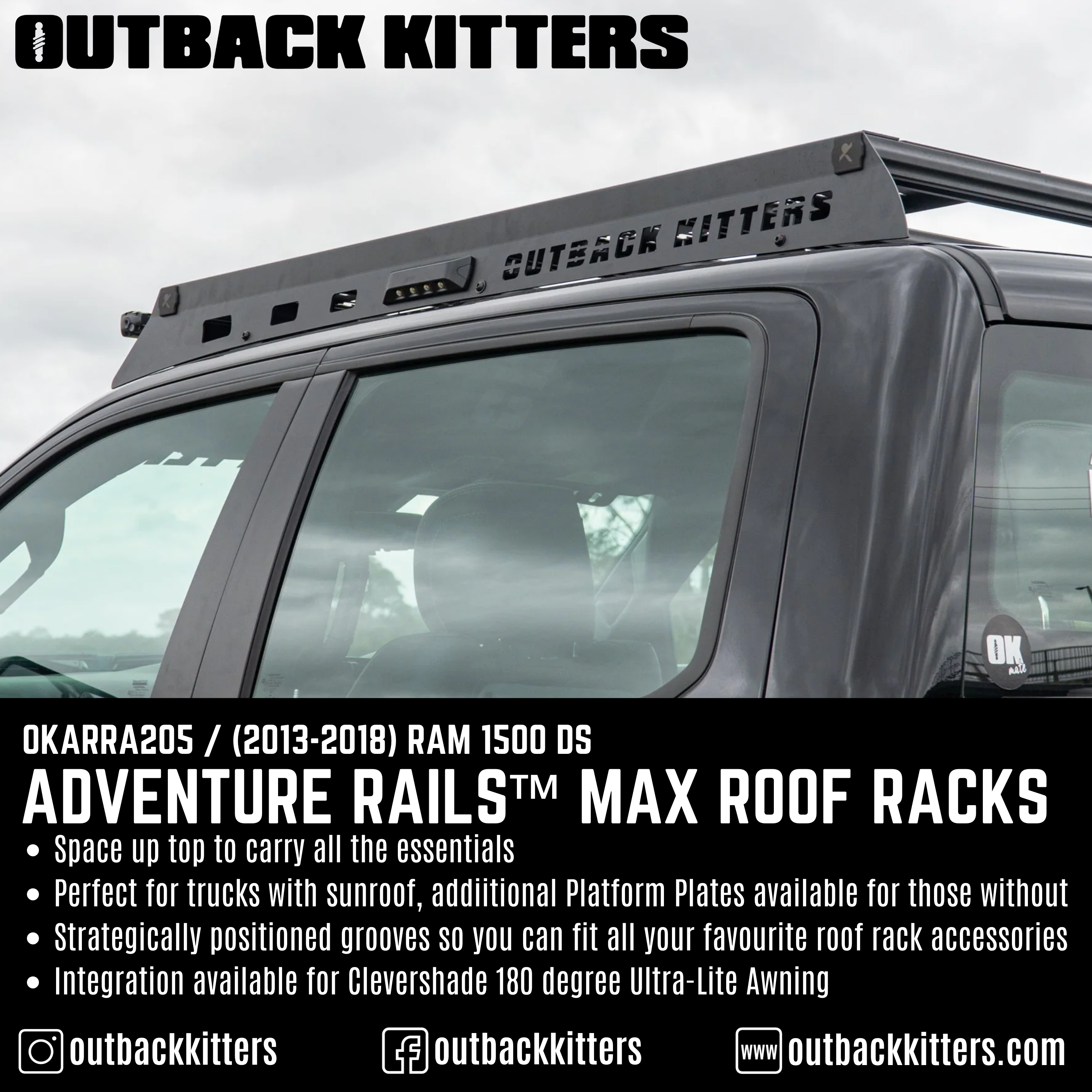 Adventure Rails™ MAX Roof Rack for Ram 1500 DS