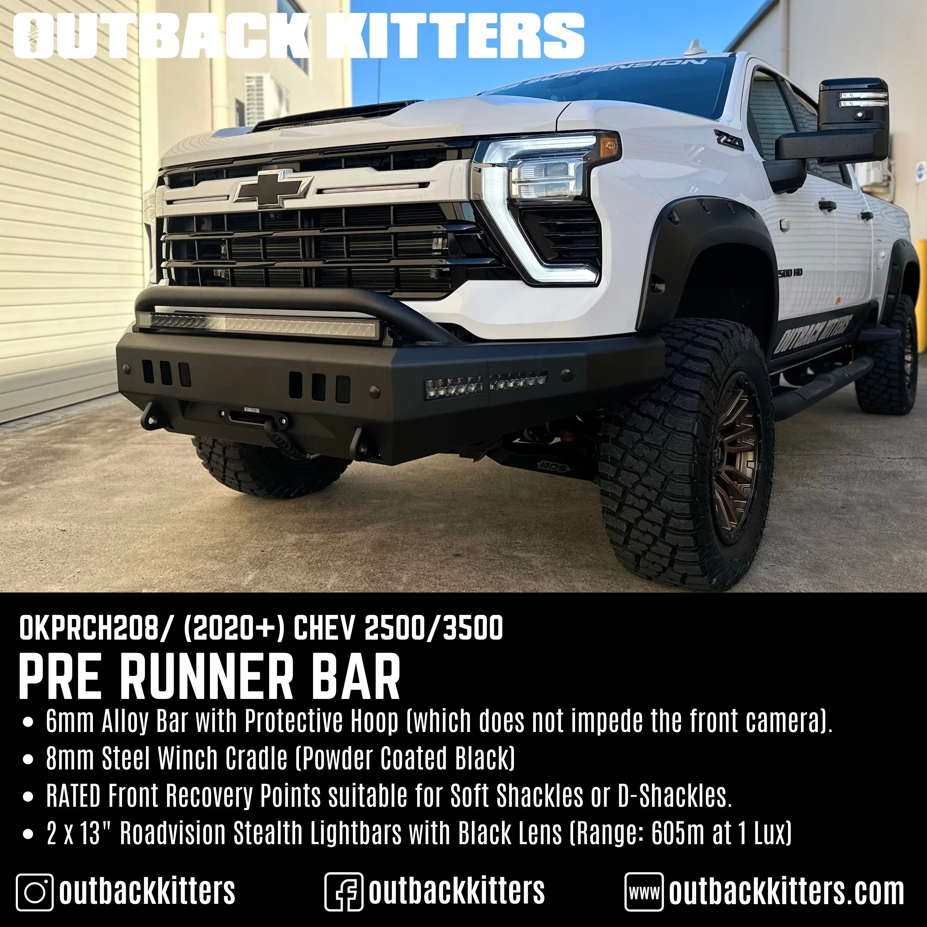 Outback Kitters Pre Runner Bar to suit Silverado 2500 (2020-2024+)