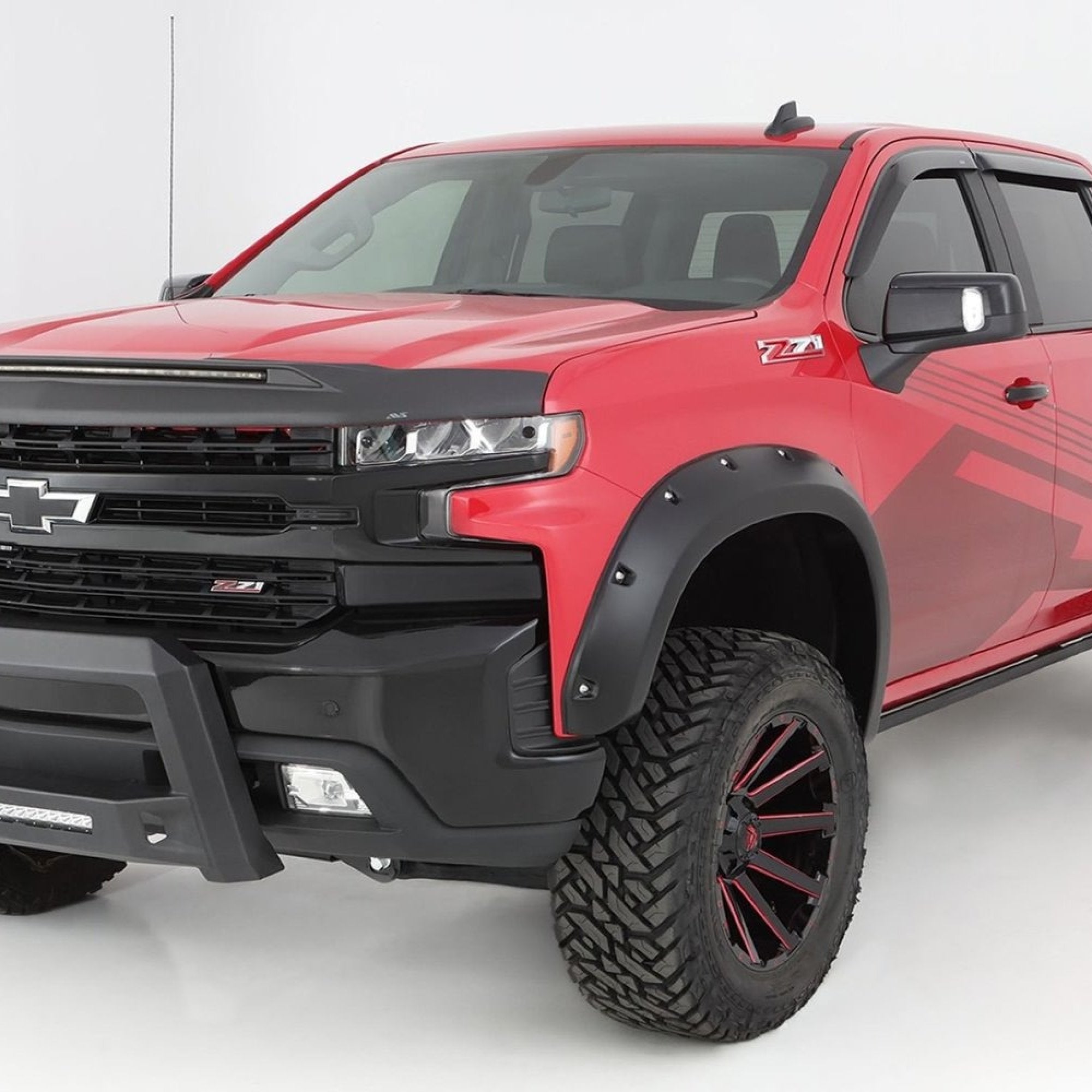 2.5" Pocket Style Smooth Fender Flares, Black, Front & Rear suits Chev 1500 (19-26) by Husky Liners
