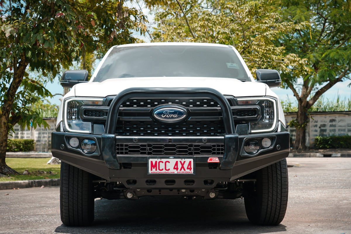 Next-Gen Ranger/Everest 2022-On - 707-01 Falcon Bull Bar Single Black Loop Package (LED Foglight) - SKU MCC-05010-701SBLFOG
