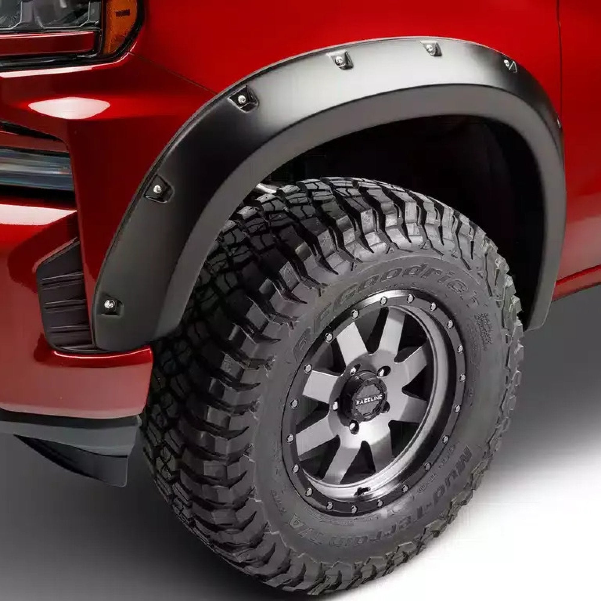 2.5" Pocket Style Smooth Fender Flares, Black, Front & Rear suits Chev 1500 (19-26) by Husky Liners