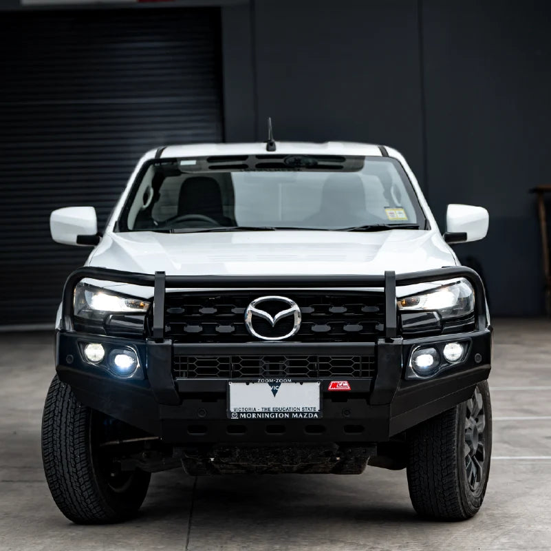 BT50 2025-On Facelift 707-02 Falcon Bull Bar Black A-Frame Package (LED Foglight)