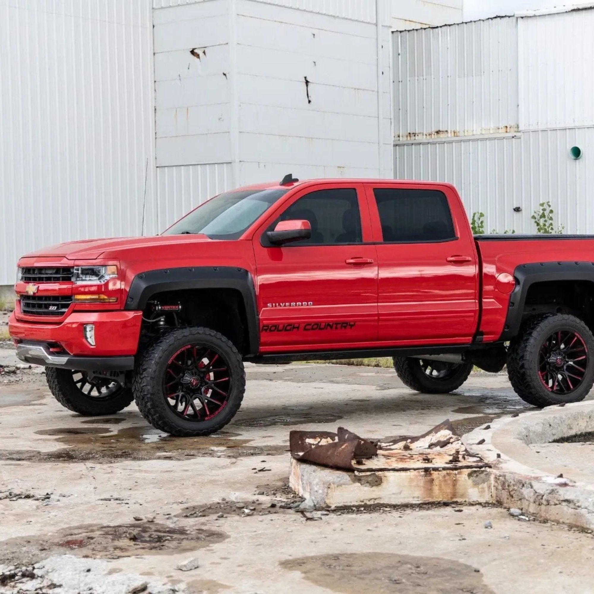 2" Pocket Style Smooth Fender Flares. Front & Rear suits Chev 2500/3500 (11-19) by Rough Country