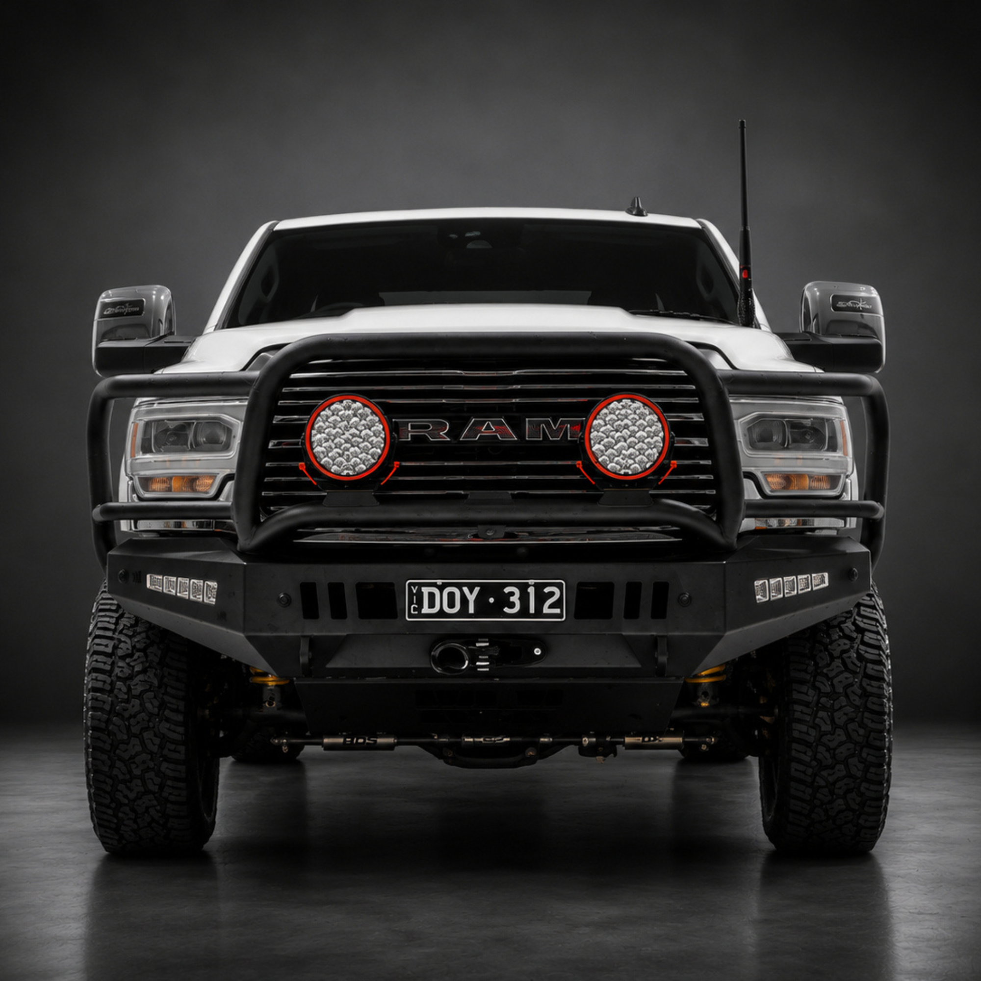 Full Guard Bar, 3 Tabs, Texture Black suits Ram 2500/3500 (25-26) by Outback Kitters