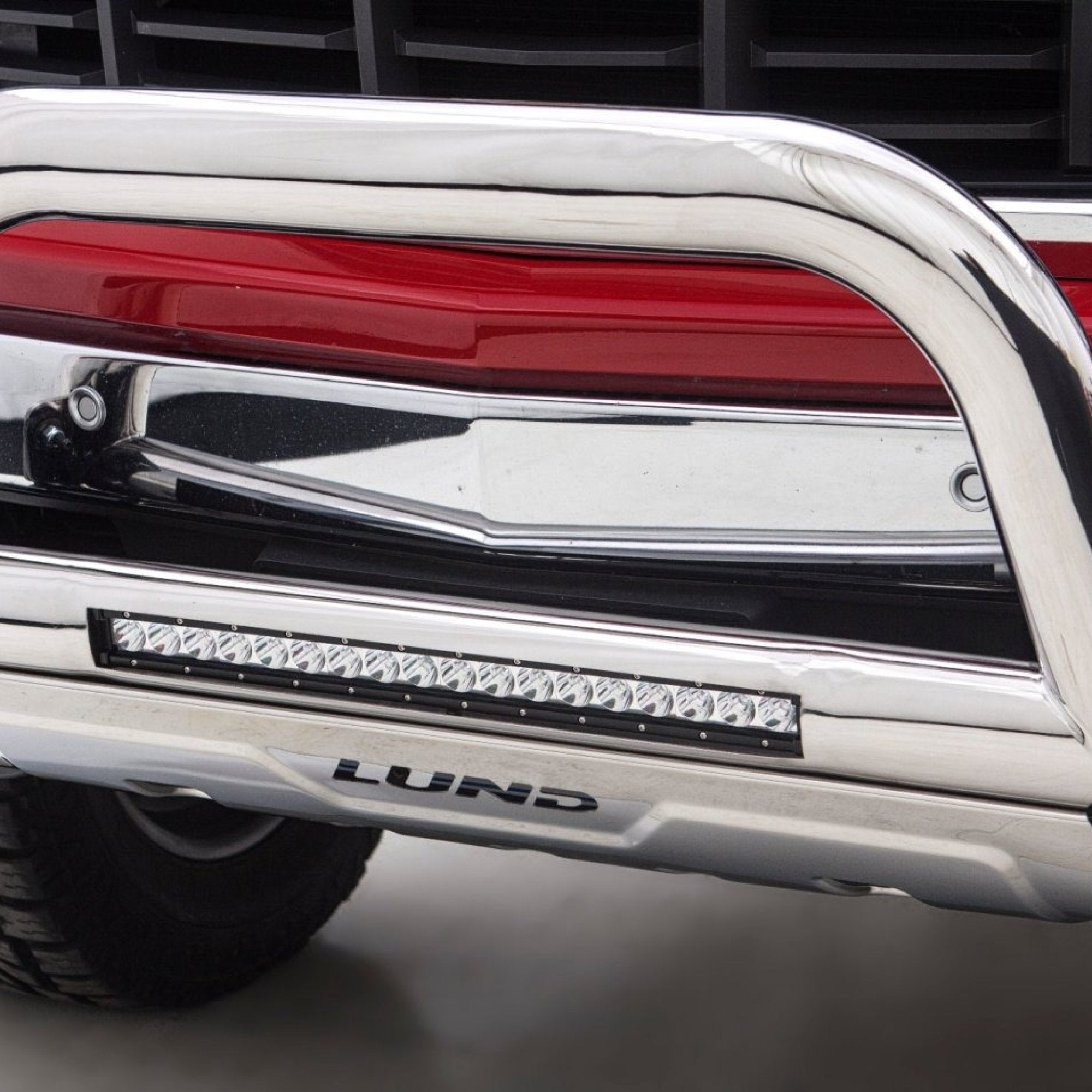 Nudgebar with 20" LED Lightbar, Polished Stainless suits Chev 2500/3500 (11-19) by LUND