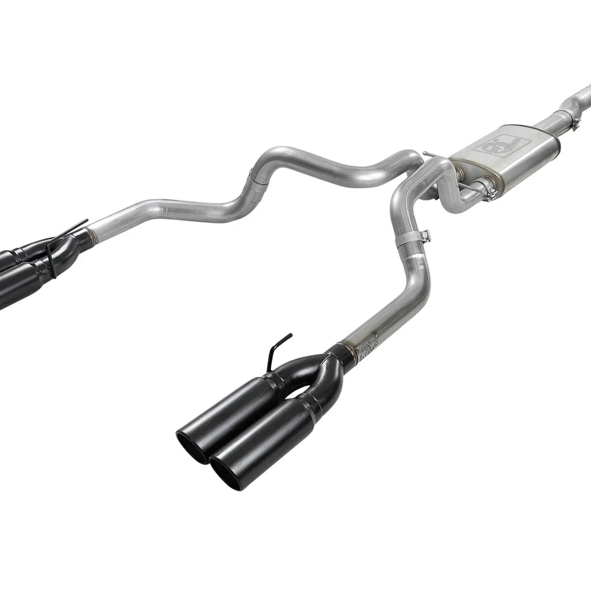 Vulcan Series 4inch to Dual 3inch 304 Stainless Steel Cat-Back Exhaust System (Black tip) suits Chev 1500 (19-26) / GMC 1500 (19-24) by aFe POWER