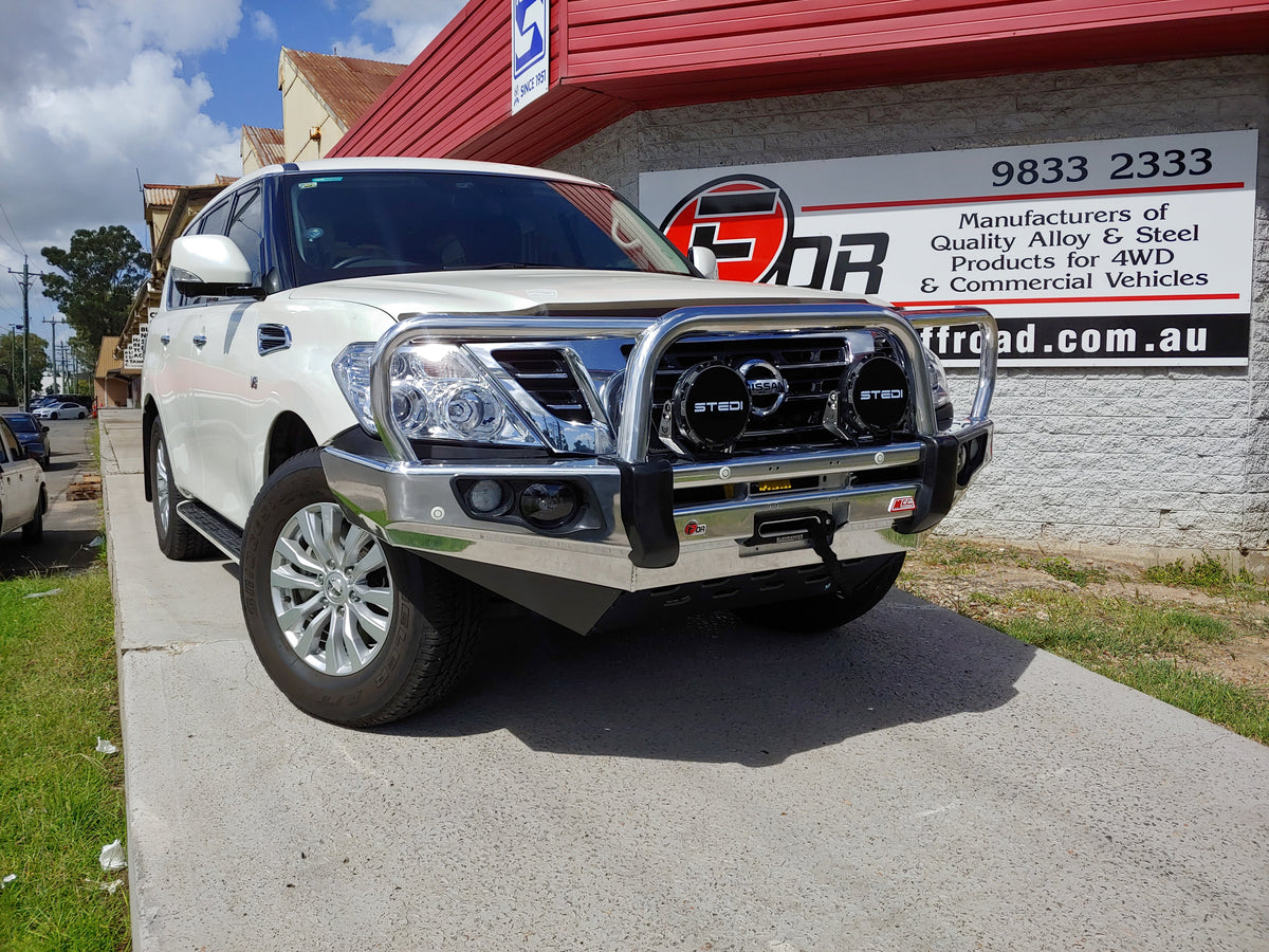 Patrol Y62 Series 1-4 2012-2018 707-01A Alloy Falcon Bull Bar Triple Loops Package (LED Foglight) - SKU MCC-03005-701AW