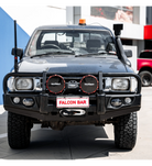 Toyota Hilux 1988-1997 LN105/LN106 (Live) - 707-02 Falcon Bull Bar Black A-Frame Package (LED Foglight) - SKU MCC-01000-702FOG