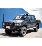 Toyota Hilux 1988-1997 LN105/LN106 (Live) - 707-02 Falcon Bull Bar Black A-Frame Package (LED Foglight) - SKU MCC-01000-702FOG