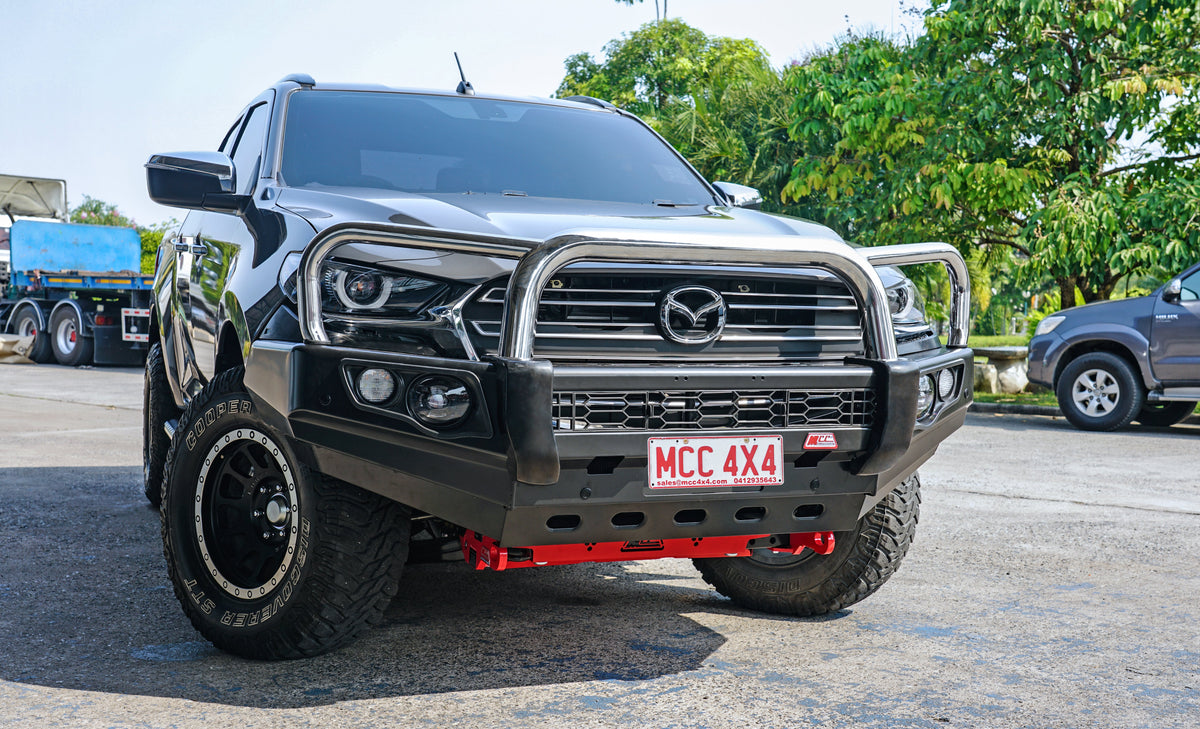 BT50 TF 2021-2025 707-01 Falcon Bull Bar Triple Stainless Loops Package (LED Foglight) - SKU MCC-06004-701FOGUP