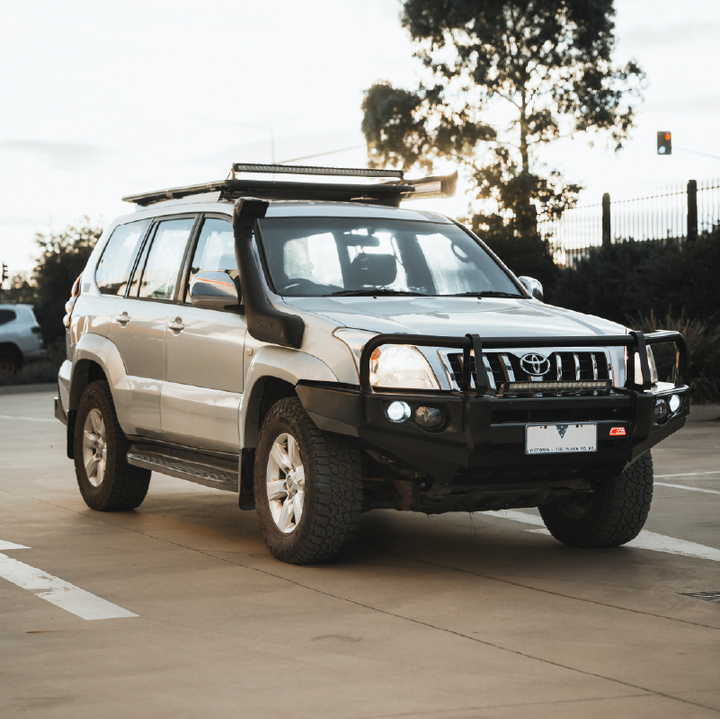 Prado 120 2002-2009 707-02 Falcon Bull Bar Black A-Frame Package (LED Foglight) - SKU MCC-01010-702FOGUP