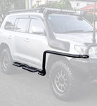 Prado 90 1996-2002 039TWBSR Twisted Side Step and Rail Package (Chrome Step Plate) (50mm Bull Bar)