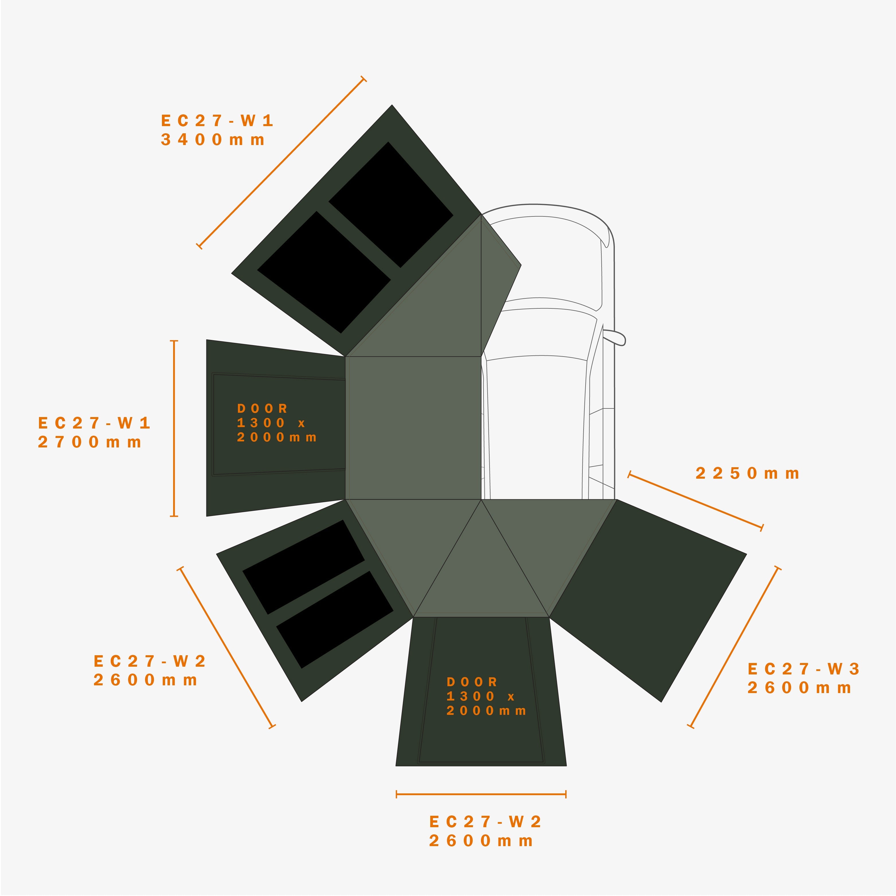 テント・タープ ECO ECLIPSE 270 AWNING WALLSET ECO ECLIPSE 270 AWNING WALLSET – DARCHE®