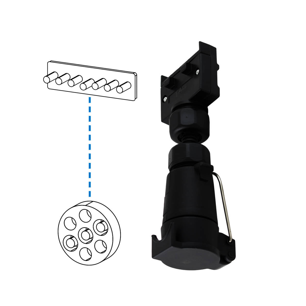 TAG 7 Pin Flat to 7 Pin Large Round Socket Trailer Plug – pro4x4